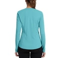 thumbnail image 5 of larppty Women Shirts Long Sleeve with Thumb Holes Workout Quick Dry Athletic Hiking Running Tops (Blue, L), 5 of 8