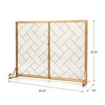 thumbnail image 3 of Costway 2-Panel Fireplace Screen w/ Double Door Fire Spark Guard Safety Fence Gold, 3 of 9