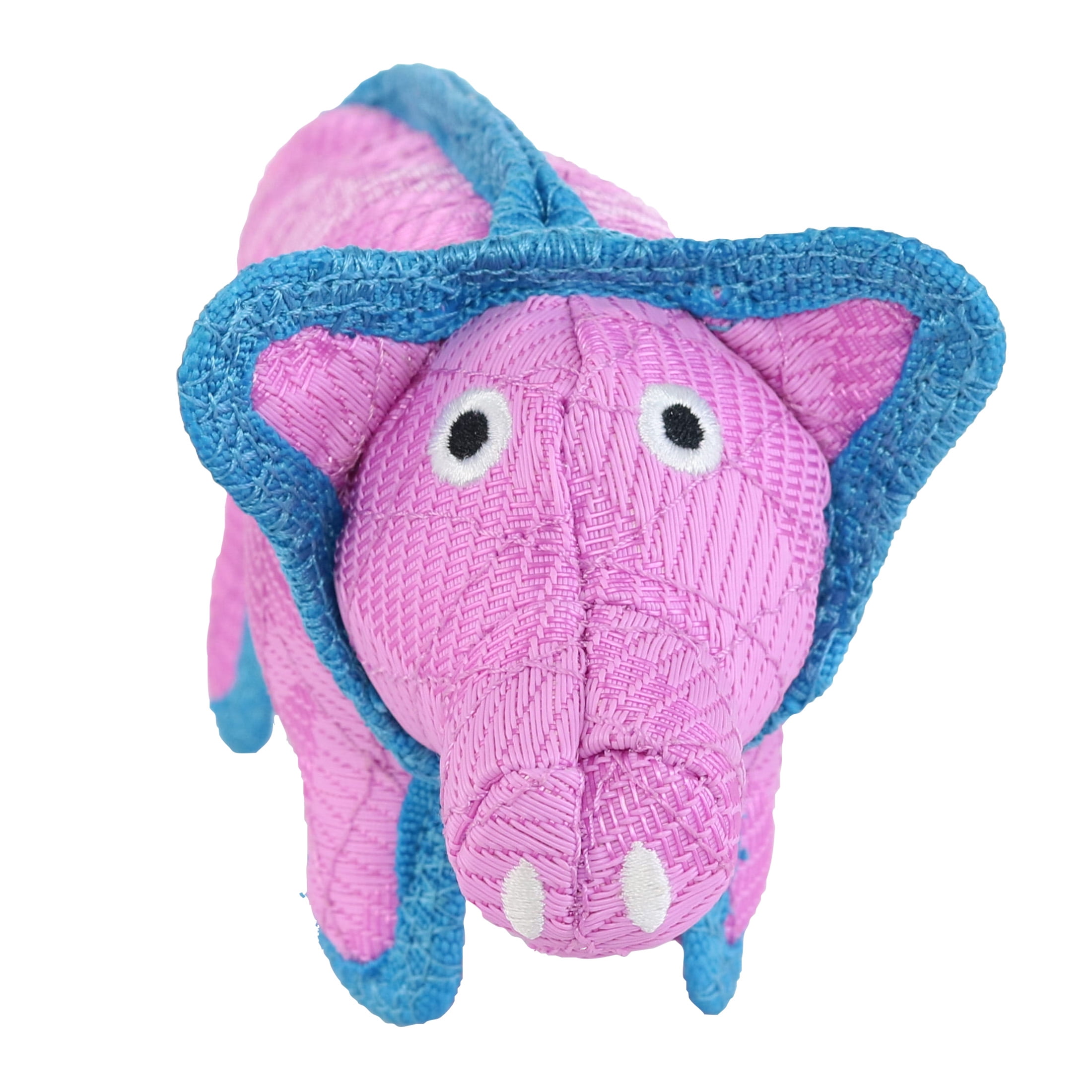 DuraForce Pig Tiger Pink Blue Durable Woven Mesh Fiber Dog Toy with Squeaker