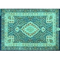 thumbnail image 1 of Ahgly Company Machine Washable Indoor Rectangle Medallion Turquoise Blue Traditional Area Rugs, 6' x 9', 1 of 4