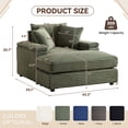 thumbnail image 2 of Muumblus Oversized Lounge Chair with Ottoman, Cloud Accent Reading Armchair for Living Room, Green Chenille, 2 of 9