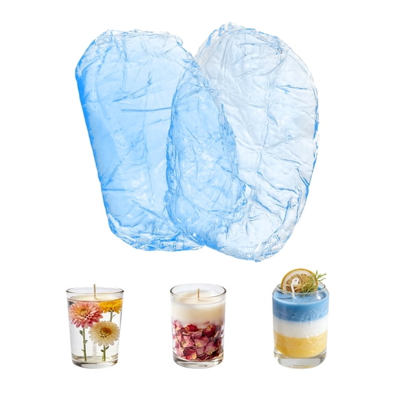 0.44lb Gel Wax for Candle Making, High Transparency Gel Wax Melts Candles Making Supplies for DIY Handmade Candle Decorative Material Supplies, Blue,2pcs
