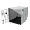 thumbnail image 3 of Abstract Dog Crate Cover, Rhythmic Pattern of Chandelier Like Damask Motifs on Plain Backdrop, Easy to Use Pet Kennel Cover for Medium Large Dogs, 35" x 23" x 27", White Pale Sage Green, by Ambesonne, 3 of 6