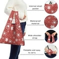thumbnail image 5 of 5 Pack Foldable Shopping Bag,Red Christmas Snowflake Pattern Reusable Grocery Bags with Pockets,Large Reusable Tote Bags with Handles Waterproof & Lightweight, 5 of 6