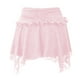 thumbnail image 3 of Falda mini de encaje con cintura baja para mujer, con volantes, plisada y fluida - Poliéster, S-L, 3 of 3