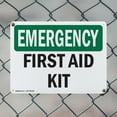 thumbnail image 5 of (2 Pack) First Aid Kit OSHA Emergency Sign 14 Inch X 10 Inch Indoor / Outdoor Rust-Free Aluminum Metal Signs for Workplace, Workshop, and Construction Site, Made in the USA, 5 of 8