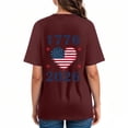 thumbnail image 6 of CAICJ98 250 Years America Anniversary Shirt Womens 250th Independence Day Freedom Shirt USA Flag Star and Stripes T-Shirts for Women (Wine,XXXL), 6 of 9