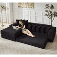 thumbnail image 3 of 110" L Shaped Modular Sectional Couch with Reversible Chaise, 3-in-1Memory Foam Boneless Couch for Living Room,Corduroy Folding Floor Cloud Couch Bed (Left Facing Sofa), 3 of 9