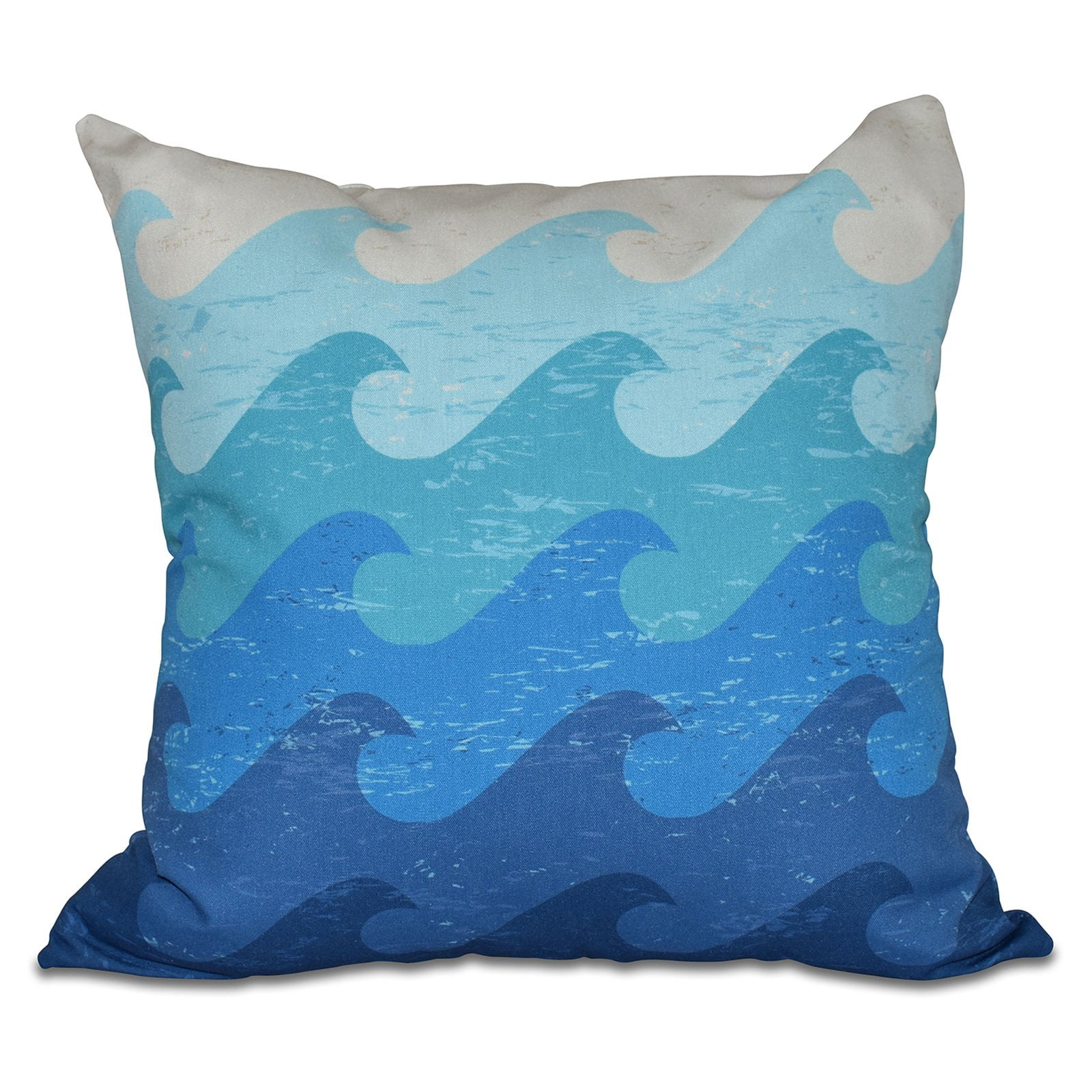 Simply Daisy 16" x 16" Deep Sea Geometric Print Pillow, Blue