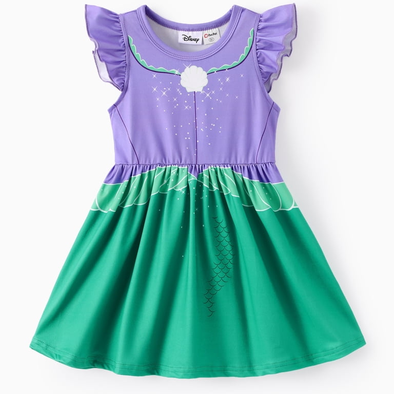 disney princess summer dresses Disney Princess Girls Dresses Ariel 2 Pack Little Mermaid Pink Graphic Ruffled Tank Sleeveless Beach Summer Costume Dress Toddlers Kids 3T, Girl's,