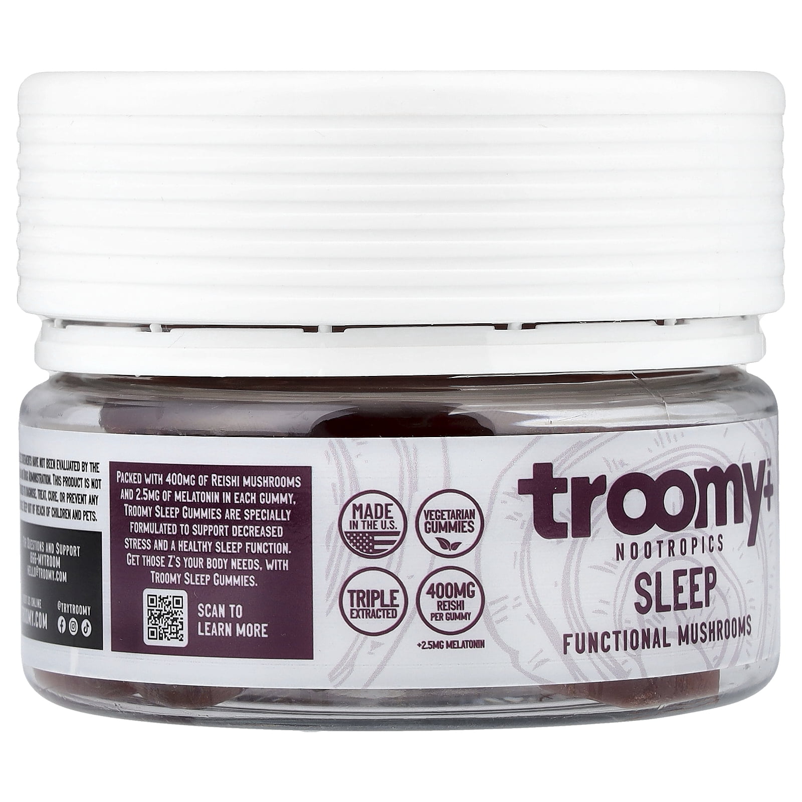 Sleep: Reishi + Melatonin Gummies by Troomy Nootropics
