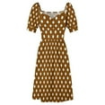 thumbnail image 6 of Chocolate Brown with White Polka Dots Dress Bride dresses women long dresses summer women's dress 2024, 6 of 7