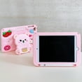 thumbnail image 4 of Dteck for iPad Pro 11 Inch Case 2025 M5 & 2024 M4, Soft Silicone 3D Cartoon Cute Design Kids-Friendly Kickstand Shockproof Bumper Case with Shoulder Strap,Pink Bear, 4 of 5