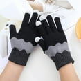 thumbnail image 1 of Women Men Can Enable Screen Gloves Warm Stretch Knitted Gloves Mittens Winter Keep Warm Knitting Waves Splicing Golves Students Outdoor Riding Hiking Mittens, 1 of 6