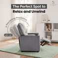 thumbnail image 4 of Naomi Home Suri Kids Recliner Chair for Toddlers Ages 3–5, Adjustable Reclining Chair for Kids with Push-Back Recline, Cup Holder, Footrest, Solid Hardwood Frame, 150 lb Capacity, Gray, 4 of 10
