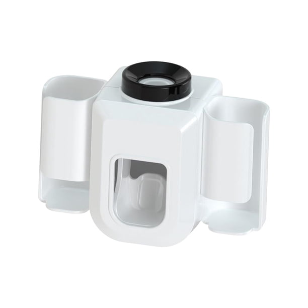 Soporte de cepillo de dientes eléctrico multifunción, organizador de pasta de dientes sin perforaciones, estante de cepillo de dientes desmontable de Blanco BLESIY Soportes para cepillos de dientes