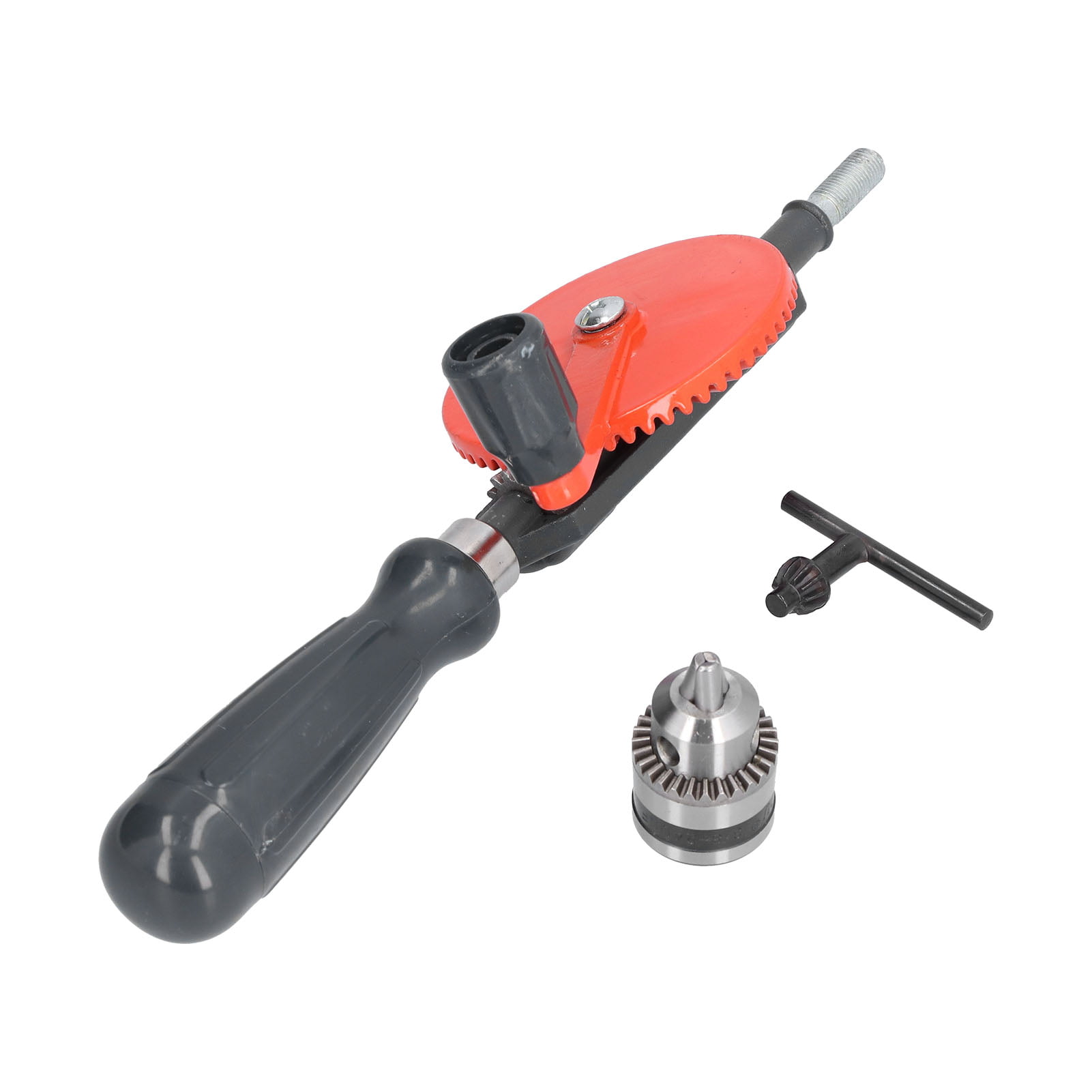 Portable Hand Crank Drill Double Pinions Manual Drill with 1 Wrench 1 Drill Chuck for Wood Plastic 1/4 