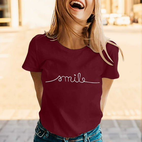 SHITINN T Shirts for Women Graphic Tee Clothes Summer Short Sleeve Top Womens Shirt Womens Short Sleeve Tops Womens Shirts Summer