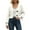 White, variant on Wang6 Womens Chunky Cropped Cardigan Sweaters White Fall Open Front Button Knit Sweater Long Sleeve Knitted Tops Causal V Neck Loose Lantern Sleeves Outwear White One Size