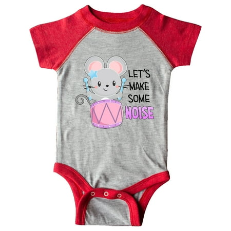 

Inktastic Let s Make Some Noise Cute Mouse Drummer Gift Baby Boy or Baby Girl Bodysuit