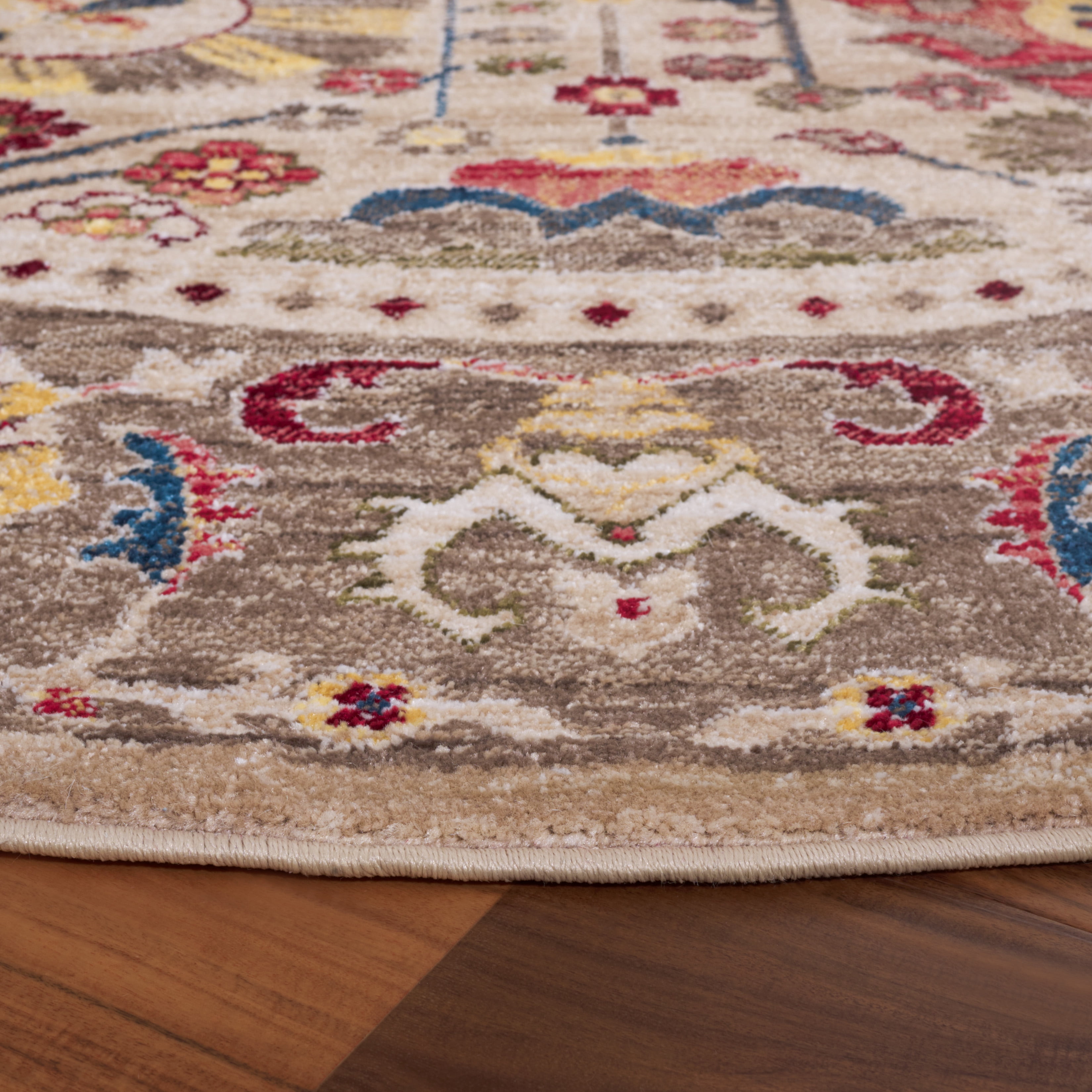 Safavieh Kashan Vaska Oriental Area Rug, Beige/Taupe, 4' x 4' Round