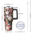 thumbnail image 2 of OBREWU Pioneer Flower Tumbler with Handle and Lid,Pioneer Flower 40oz Double Wall Vacuum Insulated Tumbler,Cups Gift for Women and Men, 2 of 7