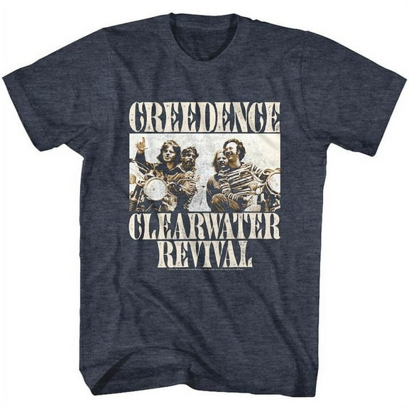 Creedence Clearwater Revival Bikes Photo Navy Heather Adult T-Shirt