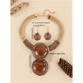 thumbnail image 3 of Aluminum Wire Jewelry Resin Round Bead Necklace and Earring Set for Women Colorful Fashion Costume Accessory for Weddings Parties Everyday Wear, 3 of 3