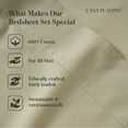 thumbnail image 2 of Casa Platino 100% Cotton Percale King Sheets Set – Breathable Luxury Hotel Style, Low Pill Machine Washable, Fully Elasticized 15" Cotton King Fitted Sheet – Taupe, 2 of 8