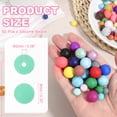 thumbnail image 2 of Uxcell 60 Pcs Cuentas de Silicona, Cuentas Redondas Focales de 9mm Color Caramelo a Granel para Llaveros Pulseras Collares Suministros de Manualidades DIY, Verde Menta, 2 of 7