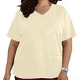 thumbnail image 2 of Craaazy Summer Short Sleeve Tops for Women V Neck Solid Color Plus Size Tops with Pockets for Work and Casual Daily, 2 of 7