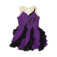 thumbnail image 3 of inhzoy Kids Girls Shiny Ruffle Figure Skating Dance Dress Sleeveless Lyrical Ballet Dancewear Purple 14, 3 of 5