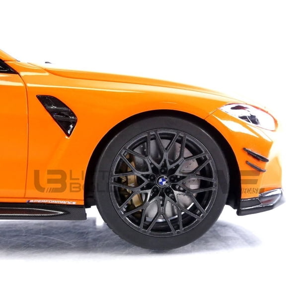 BMW M4 Fire Orange 1/18 Model Car with Carbon Top for Display