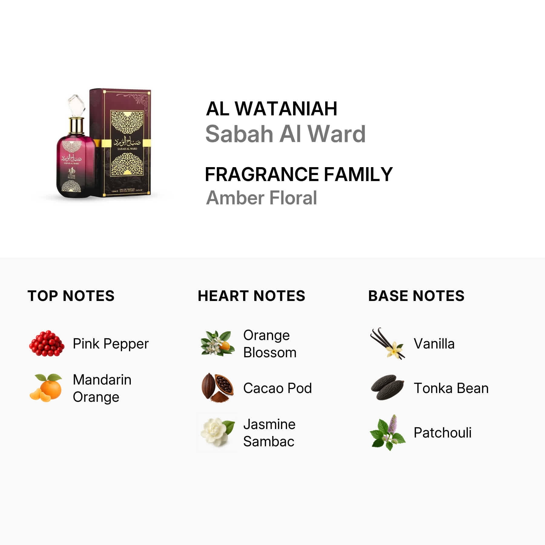 Al Wataniah Ladies Sabah Al Ward EDP Spray 3.4 oz Fragrances