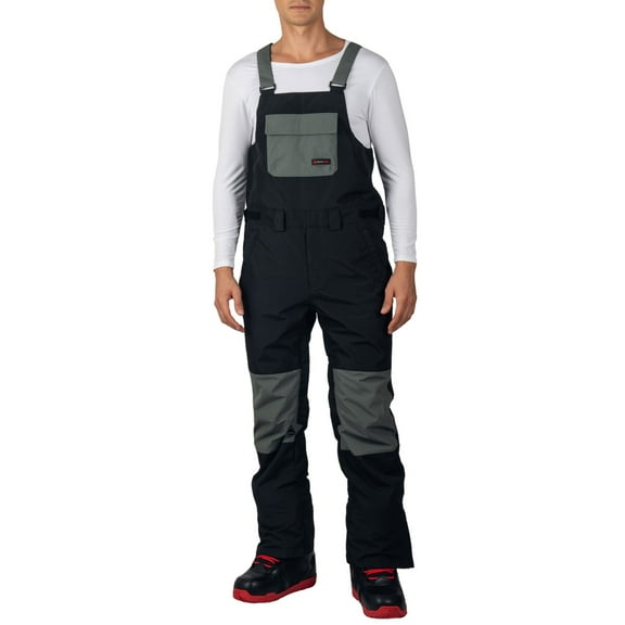 Alpine Swiss Mens Snow Bib 10K Waterproof Ski Overalls Insulated Snowboard Pants Windproof Outdoor Winter Sports BLK 2XL