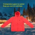 thumbnail image 4 of Abrigo con Capucha con Calefacción Eléctrica Control único de 3 Temperaturas Chaqueta Térmica con Calefacción USB de 2 Zonas para Hombres y Mujeres Tela Suave Fácil de ANGGREK  Otros, 4 of 8