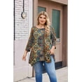 thumbnail image 5 of Zeagoo Plus Size Tops for Women 3/4 Sleeve Shirts Tunic Tops to Wear with Leggings Loose Fit Summer Fall Clothes, 5 of 8