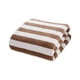 thumbnail image 2 of Toalla de terciopelo 1 pieza a rayas Poliéster grueso absorbente – Secado rápido, sin mudas, suave y mullido 70x140cm Baño de lujo grande, gimnasio, toalla de playa – morado, azul, verde, gris, 2 of 6