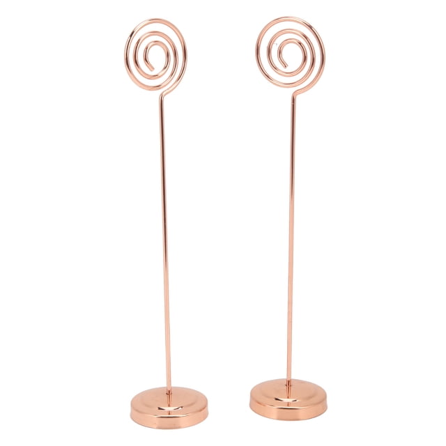 Table Card Decor, Metal Steady Table Number Holder Electroplating Technology Performance Semicircle Convex Design For Anniversary Party For Wedding Office Rose Gold