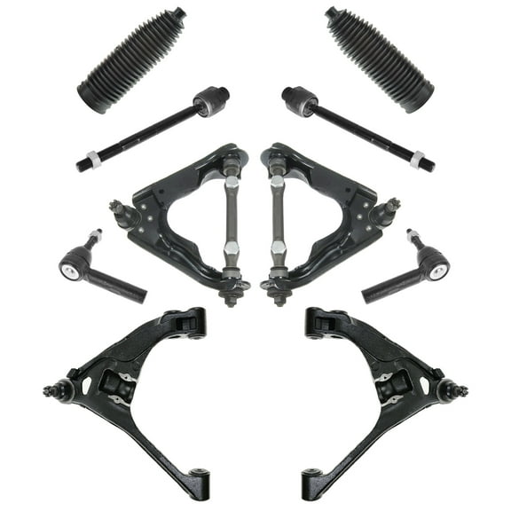 TRQ 10 pc Steering & Suspension Kit Control Arms Tie Rods w/ Bellows for Dodge PSA63430
