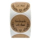 thumbnail image 1 of 1 rollo/500 unidades de pegatinas románticas de papel kraft autoadhesivas para manualidades, etiquetas para repostería, embalaje y envoltorios de regalo., 1 of 7