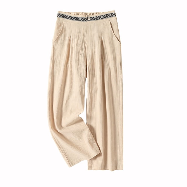 Timegard Lounge Pants pour Femmes Pantalon Léger à Jambe Droite Taille Élastique Froncée Automne Décontracté