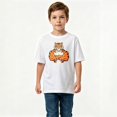 thumbnail image 2 of Boys Graphic T-Shirt Strong Tiger Mascot Sports Gym Bodybuilder Kids Tees 100% Cotton Tops Ages 4-13Y, 2 of 4