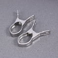 thumbnail image 4 of 2PC Stainless Steel Quilt Drying Clothes Large Clip Thicken Springs High Elastic Smooth Jaws 14.8CM (Silver), 4 of 8