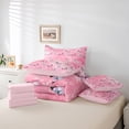 thumbnail image 6 of Manfei Dreamy Pink Butterfly 7-Piece Bedding Comforter Set, Cherry Blossoms Print King Bedding Sets, Teens Girls Kids Female Reversible Bed Sheets, Breathable Home Decor, 6 of 8