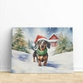 thumbnail image 3 of Hello Winter Dachshund Frosty Morning Walk Welcome Snowy Christmas Horizontal Matte Canvas Poster Wiener Dog Lover Gifts Idea Wall Art Home Decor - 02018, 3 of 5