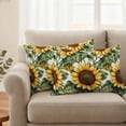 thumbnail image 2 of Spring Flower Pillow Covers 2 Pack Sunflower Leaf Pillowcase Waterproof Outdoor Throw Pillow Cover for Patio Balcony Rectangular Cushion 20”x12”, 2 of 9
