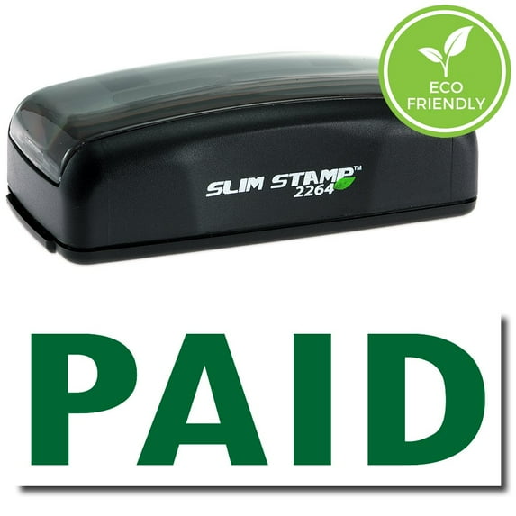 Large Pre-Inked Paid Stamp with Blue Ink