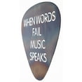 thumbnail image 3 of Metal Guitar Pick Wall Decor Art - 12" When Words Fail Music Speaks - Rustic Torched Finish, 3 of 6