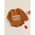 thumbnail image 2 of Newborn Baby Girls Halloween Clothes Pumpkin Patch Oversized Sweatshirt Romper Jumpsuit One Piece Fall Outfits 0-18M, 2 of 8